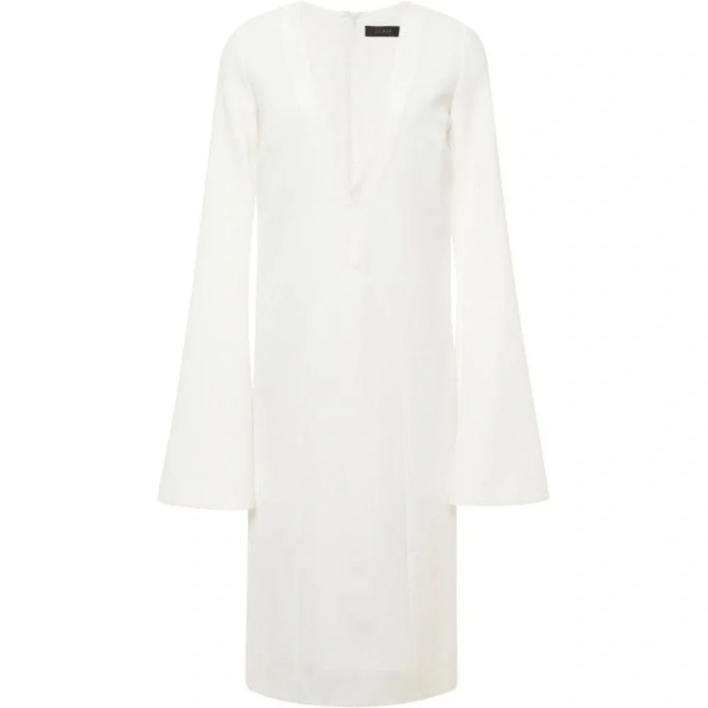 Ellery White Crepe Resort Midi Wide Bell Sleeve Dress NWT M/L $1495 Retail - Picture 3 of 15